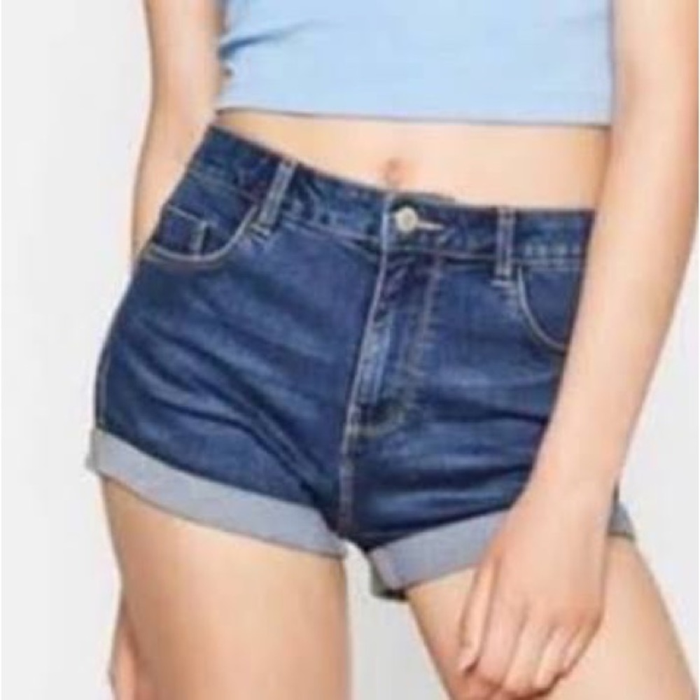 Zara cuffed denim shorts